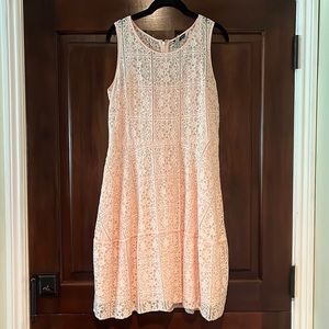 Tommy Hilfiger Pink Eyelet Dress with Matching Lining Size 12